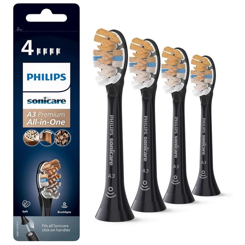 Philips HX9094/11 Sonicare A3 Premium All-In-One fogkefe pótfej 4db - Fekete
