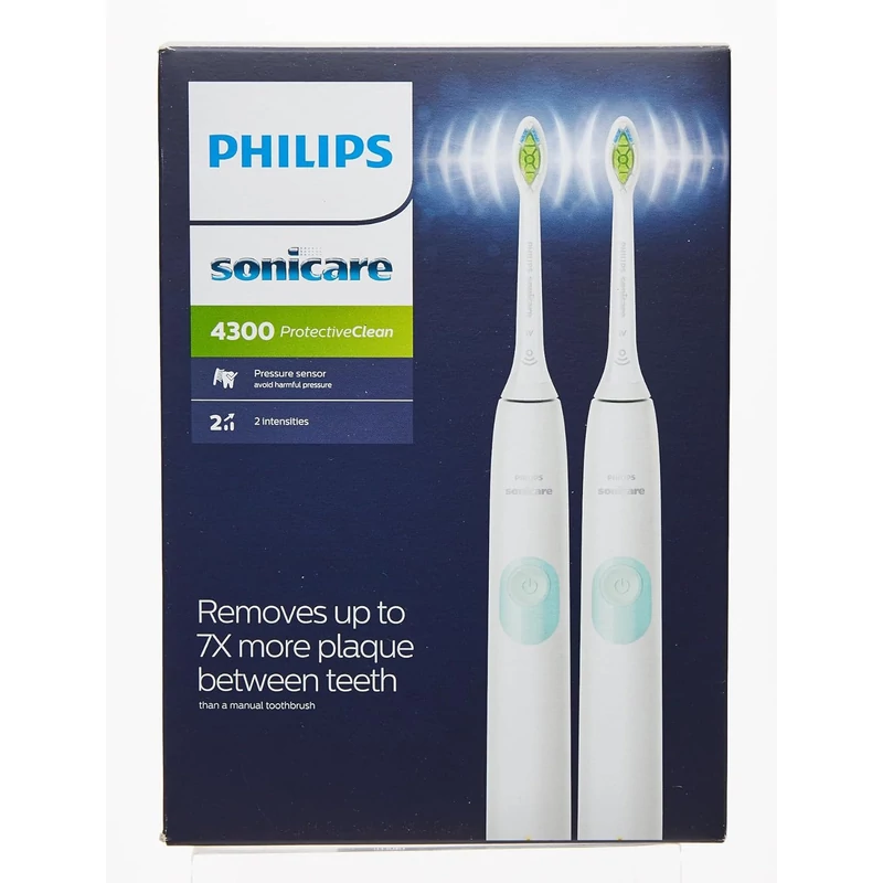 Philips HX6807/35 Sonicare ProtectiveClean 4300 elektromos fogkefe, dupla csomag - Fehér+Fehér