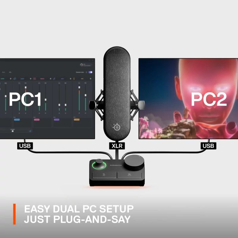 SteelSeries Alias Pro Kit XLR mikrofon + Stream Mixer - Fekete (61597)