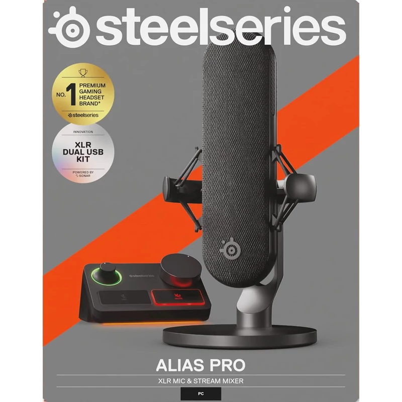 SteelSeries Alias Pro Kit XLR mikrofon + Stream Mixer - Fekete (61597)
