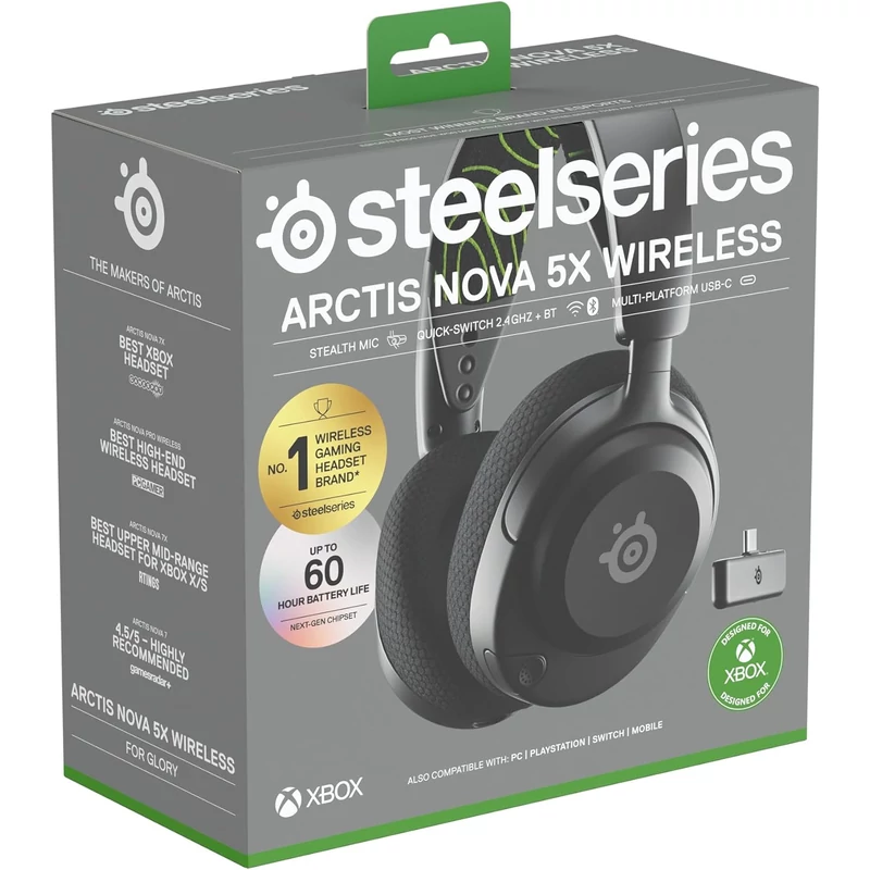 SteelSeries Arctis Nova 5X Wireless Gaming Headset - Fekete (61676)