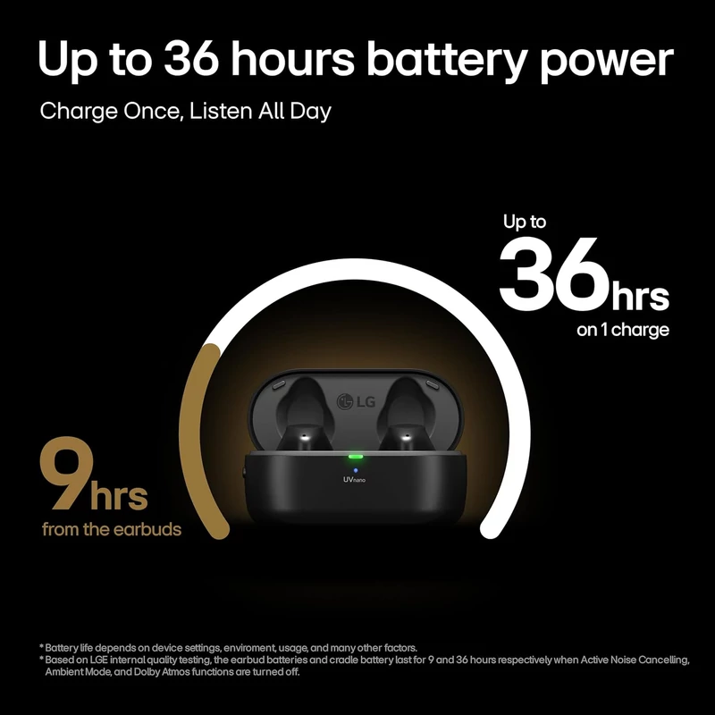 LG TONE Free T90S bluetooth fülhallgató - Fekete