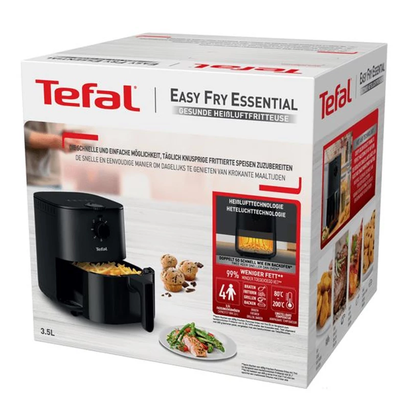 Tefal Easy Fry&Grill Forrólevegős sütő - Fekete (EY130815)