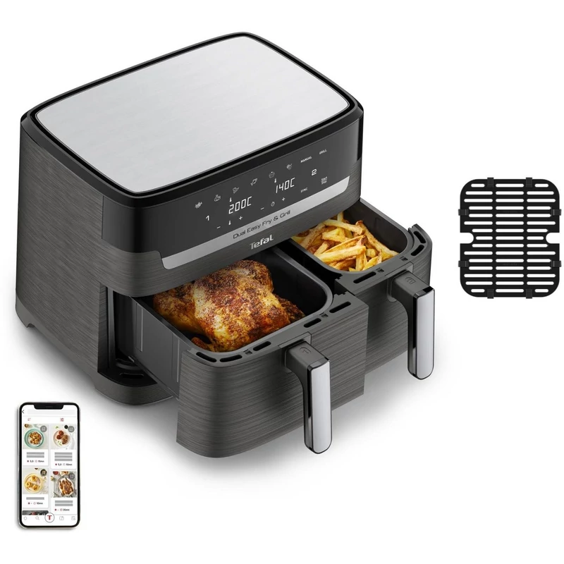 Tefal Easy Fry&Grill Forrólevegős sütő - Fekete (EY905B10)