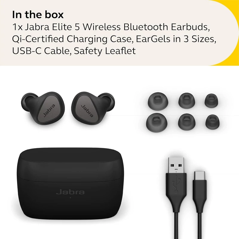 Jabra Elite 5 Bluetooth fülhallgató - Titán/Fekete