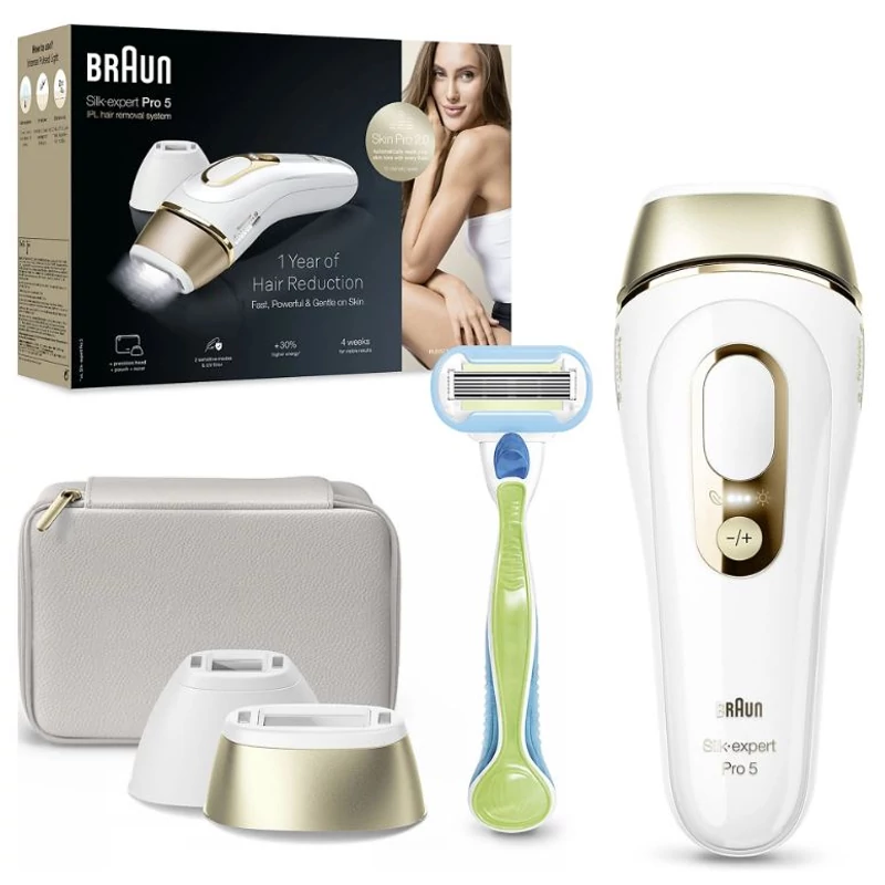 Braun PL5152 Silk-expert Pro 5 IPL villanófényes szőrtelenítő - Fehér/Arany
