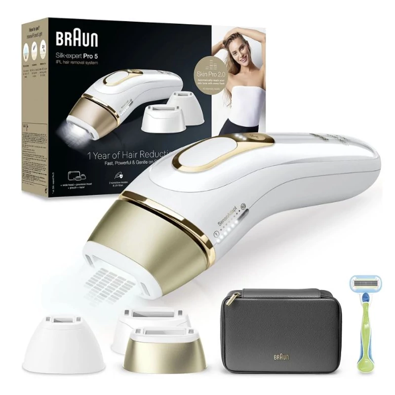 Braun PL5243 Silk-expert Pro 5 IPL villanófényes szőrtelenítő - Fehér/Arany