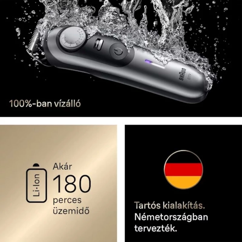 Braun BT9520 Series 9 professzionális szakállvágó - Fekete/Szürke