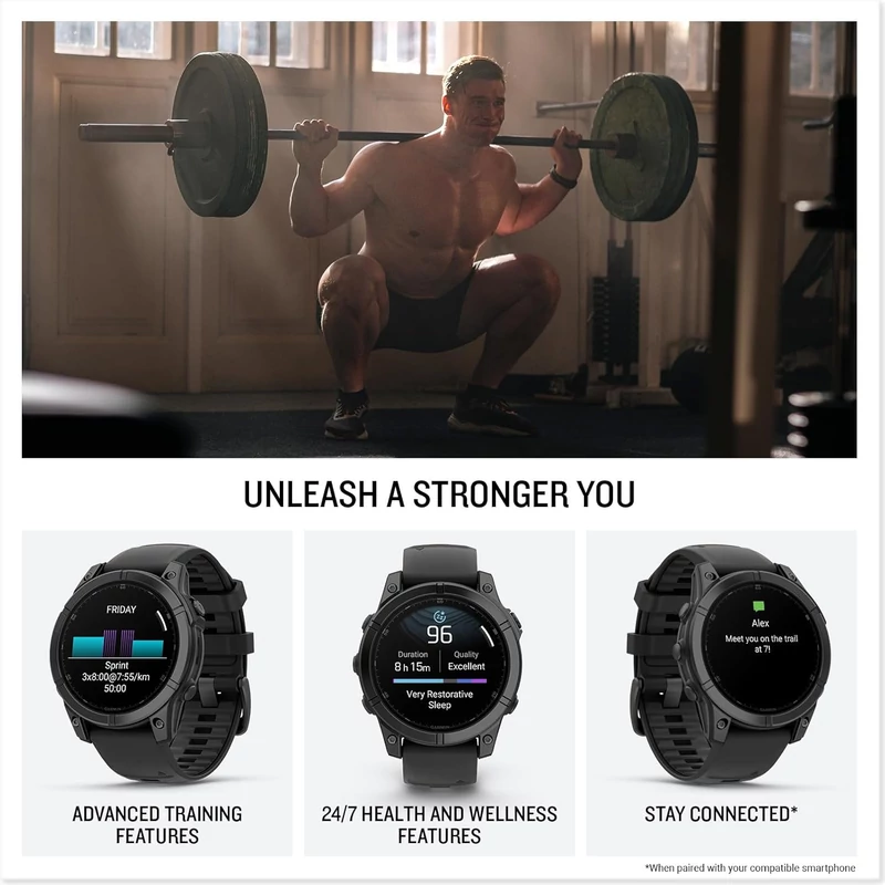 Garmin Fenix E Amoled rozsdamentes acél okosóra 47mm - Fekete/Sötét Szürke (010-03025-01)