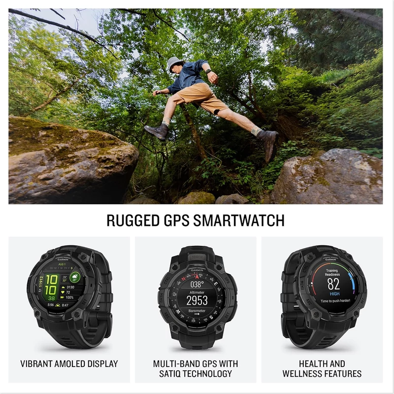 Garmin Instinct 3 AMOLED okosóra 45mm - fekete (010-02936-00)