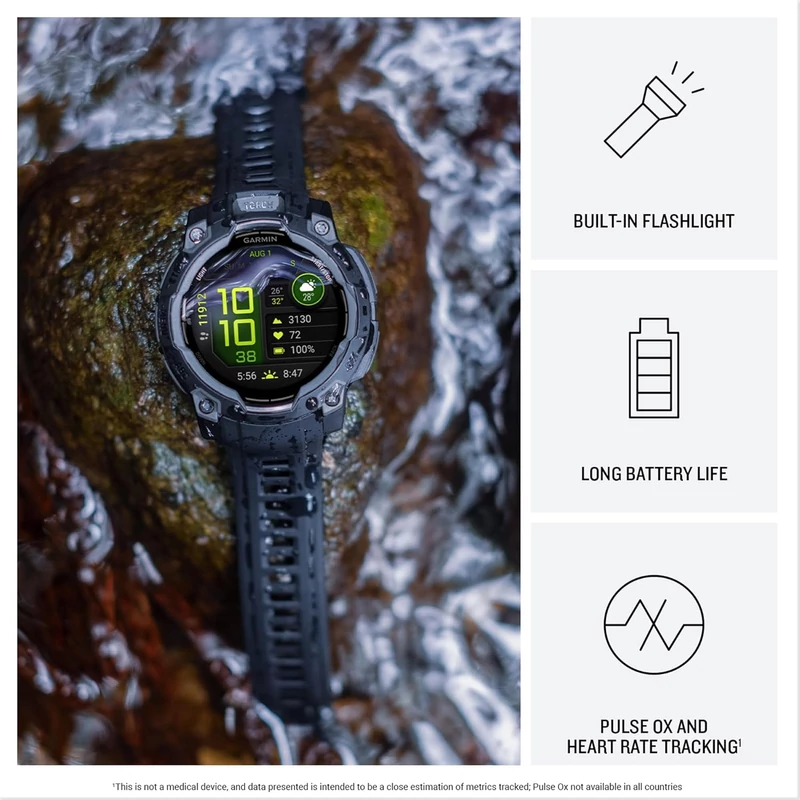 Garmin Instinct 3 AMOLED okosóra 45mm - fekete (010-02936-00)