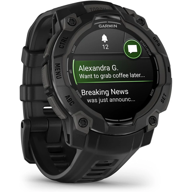 Garmin Instinct 3 AMOLED okosóra 45mm - fekete (010-02936-00)