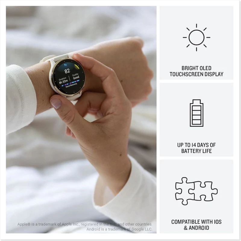 Garmin Venu 3 okosóra - Fehér/Ezüst (010-02784-00)