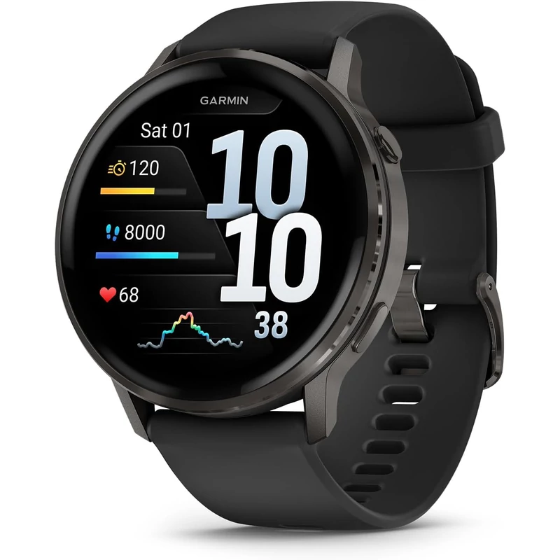 Garmin Venu 4 okosóra 45mm - Fekete/Sötét Szürke (010-03014-00)