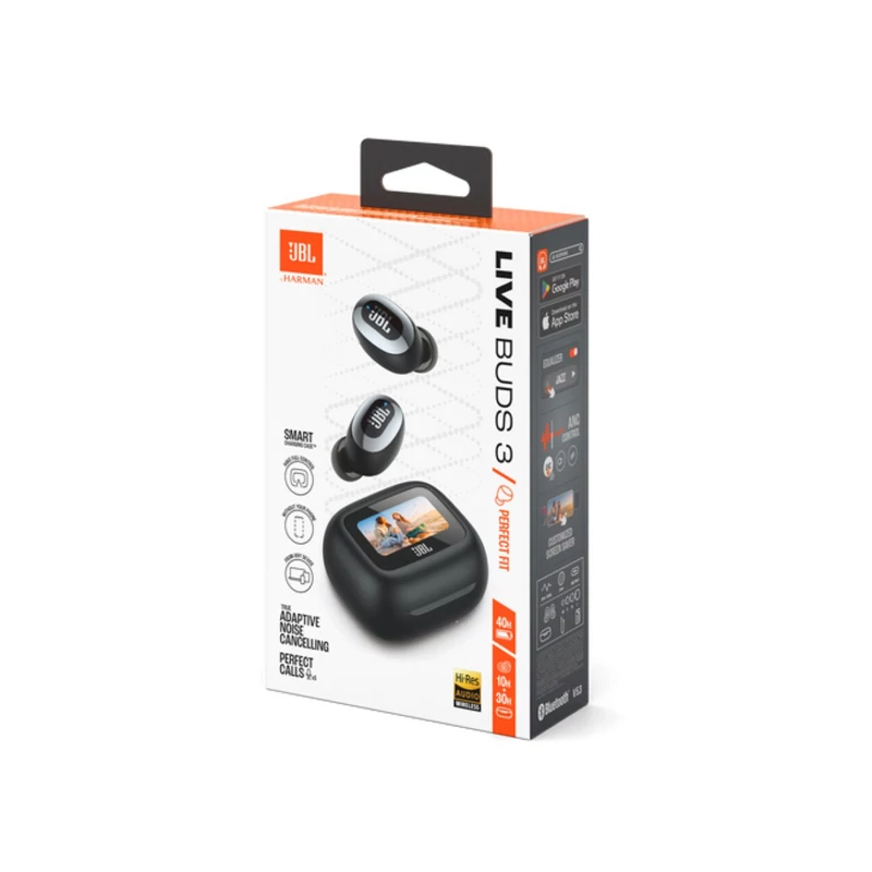 JBL Live Buds 3 Vezeték nélküli füllhallgató - Fekete (JBLLIVEBUDS3BLK)