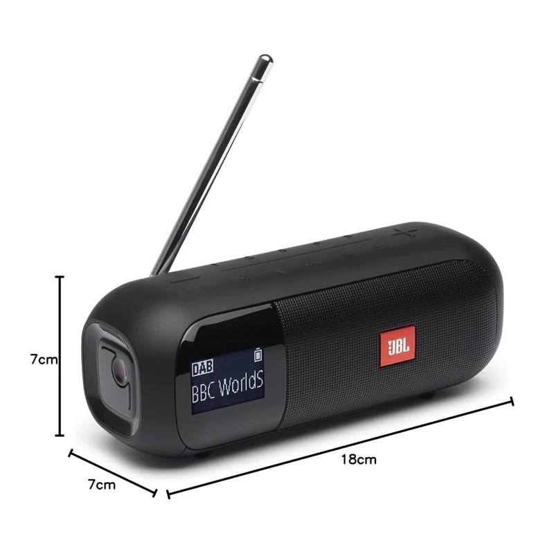 JBL Tuner 2 hordozható Bluetooth hangszóró rádióval - Fekete (JBLTUNER2BLK)