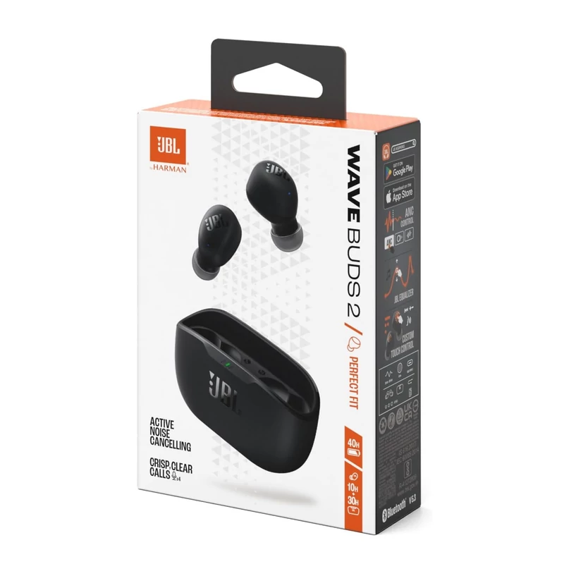 JBL Wave Buds 2 True Wireless fülhallgató - Fekete (JBLWBUDS2BLK)