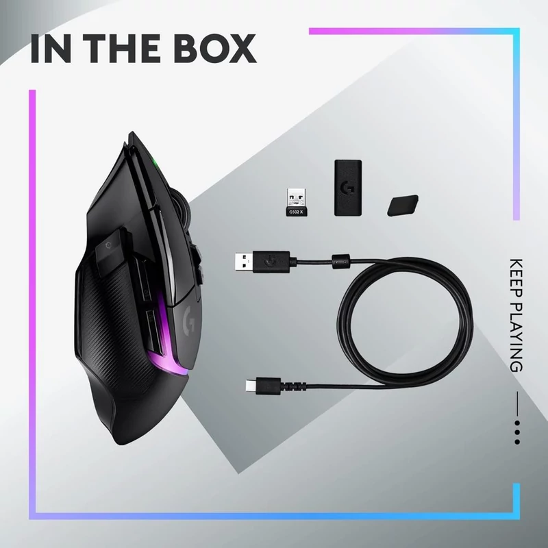 Logitech G502 X Plus Lightspeed vezeték nélküli Gamer egér - Fekete (910-006162)