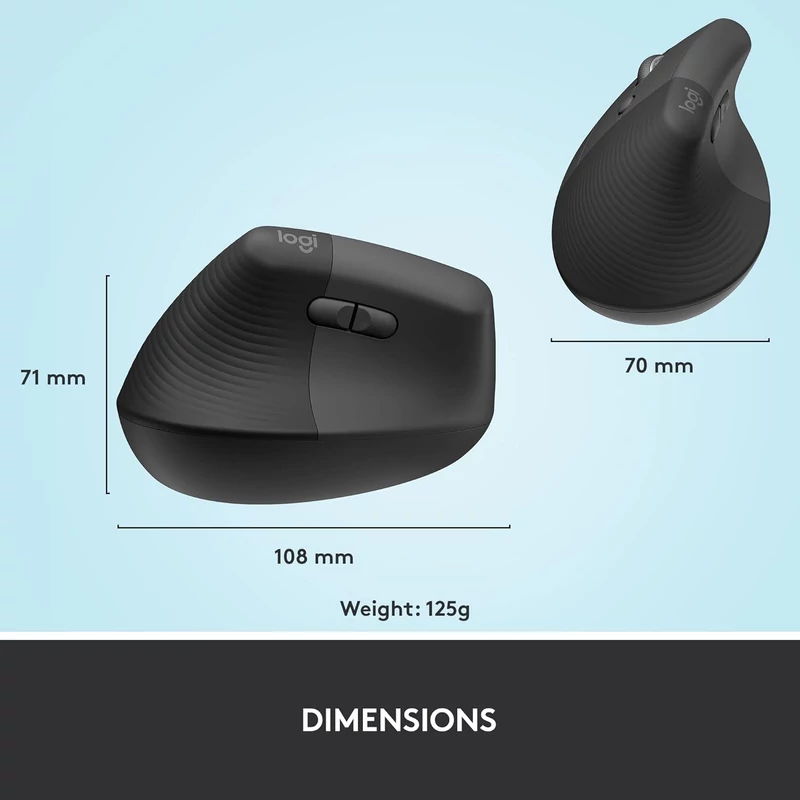 Logitech Lift Left Vertical Ergonomic balkezes egér - Grafit (910-006474)