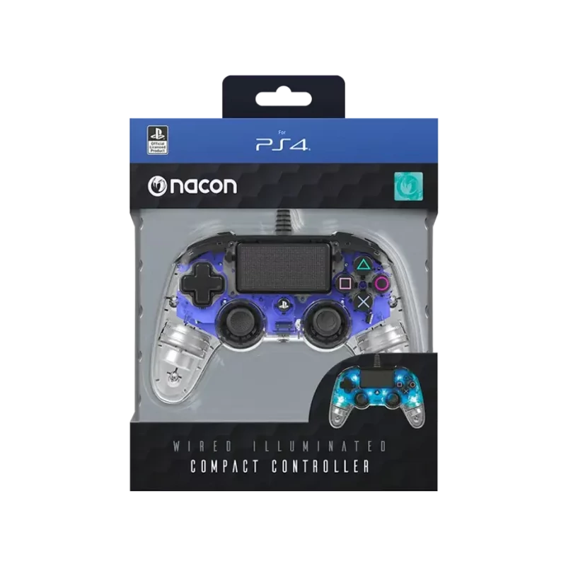 Nacon Wired Illuminated Compact Controller - Kék (PS4)