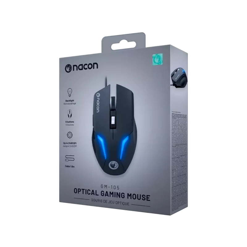 Nacon vezetékes gamer egér GM-105 Fekete