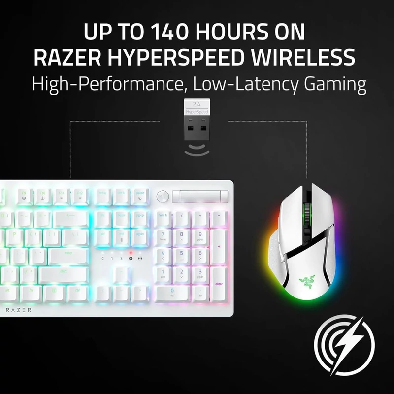 Razer Basilisk V3 Pro wireless egér - Fehér (RZ01-04620200-R3G1)