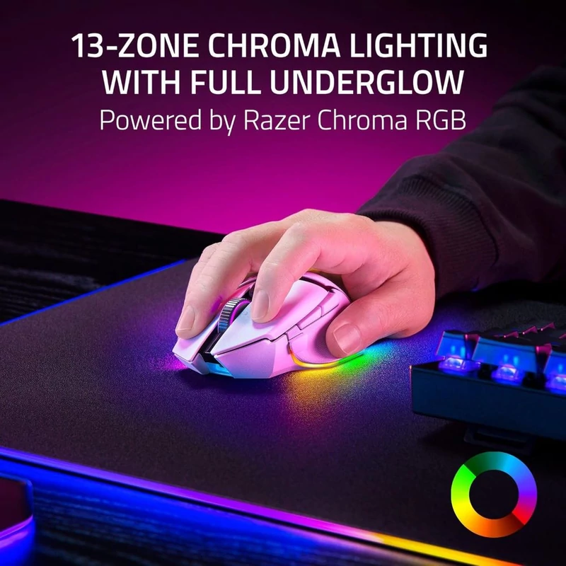 Razer Basilisk V3 Pro wireless egér - Fehér (RZ01-04620200-R3G1)