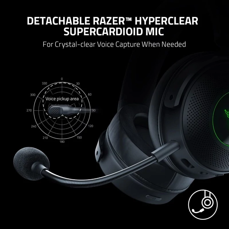 Razer Kraken V3 Pro Wireless Gaming headset - Fekete (RZ04-03460100-R3M1)