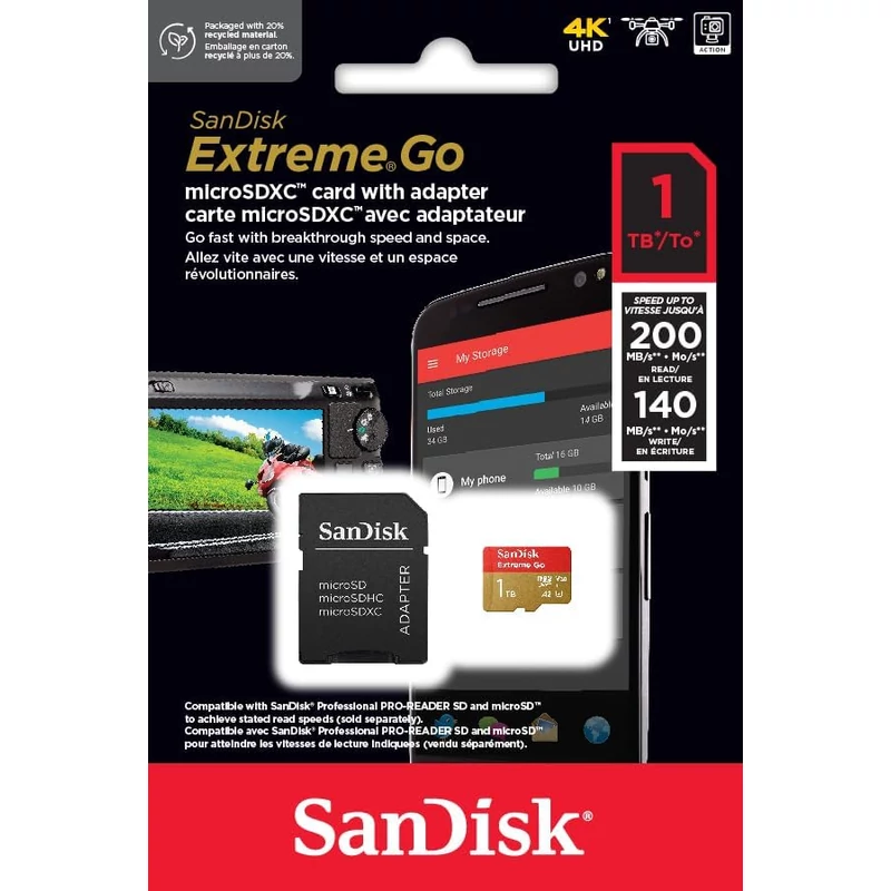 Sandisk microSDXC ExtremeGo 1TB UHS-I U3 memóriakártya (SDSQXBD-1T00-GZ6MA)