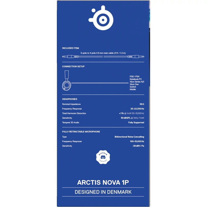Steelseries Arctis Nova 1P Wired Gaming Headset - Fekete (61611)
