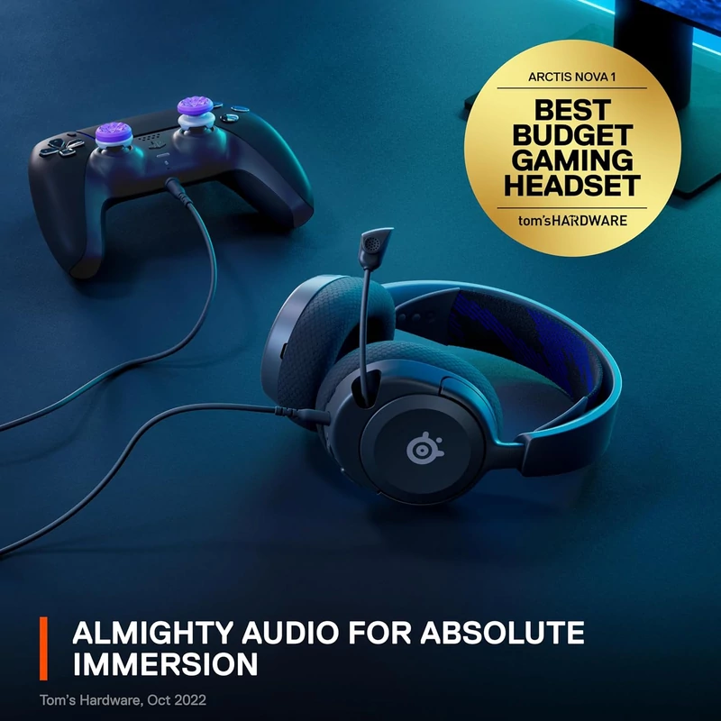 Steelseries Arctis Nova 1P Wired Gaming Headset - Fekete (61611)