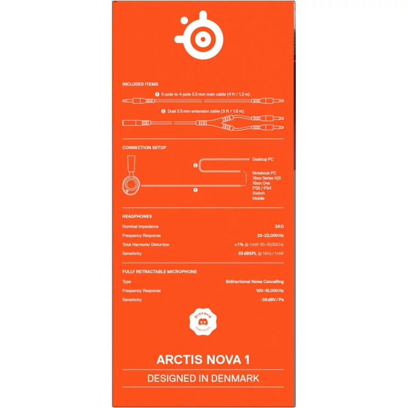 Steelseries Arctis Nova 1 Wired Gaming Headset - Fekete (61606)
