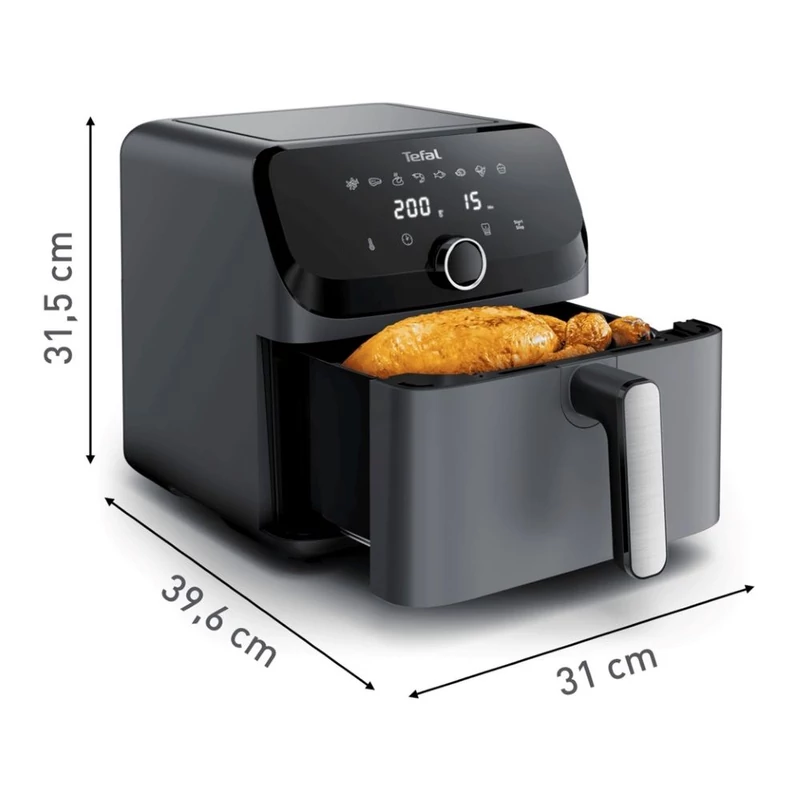 Tefal Easy Fry Mega Forrólevegős sütő - Fekete (EY855BE0)