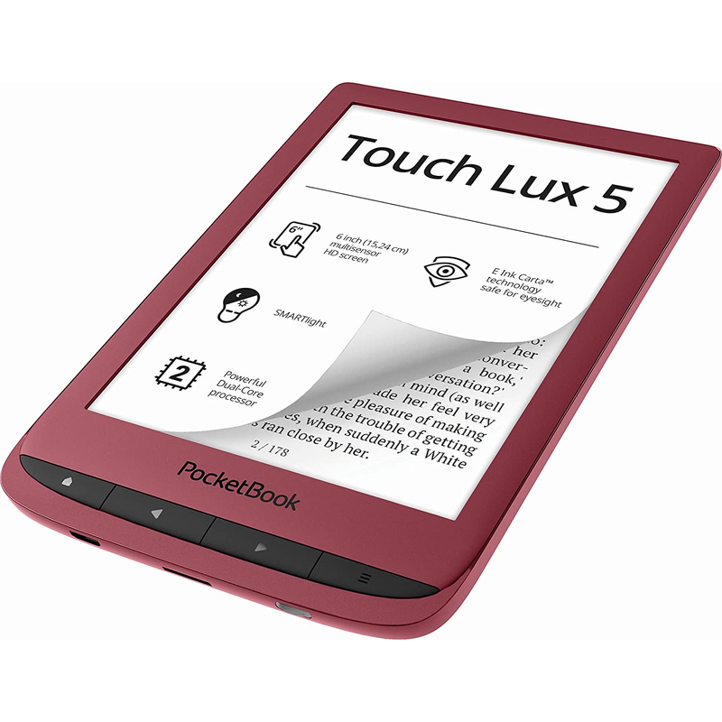 PocketBook Touch Lux 5 e-Book olvasó - Rubint vörös (PB628-R-WW)