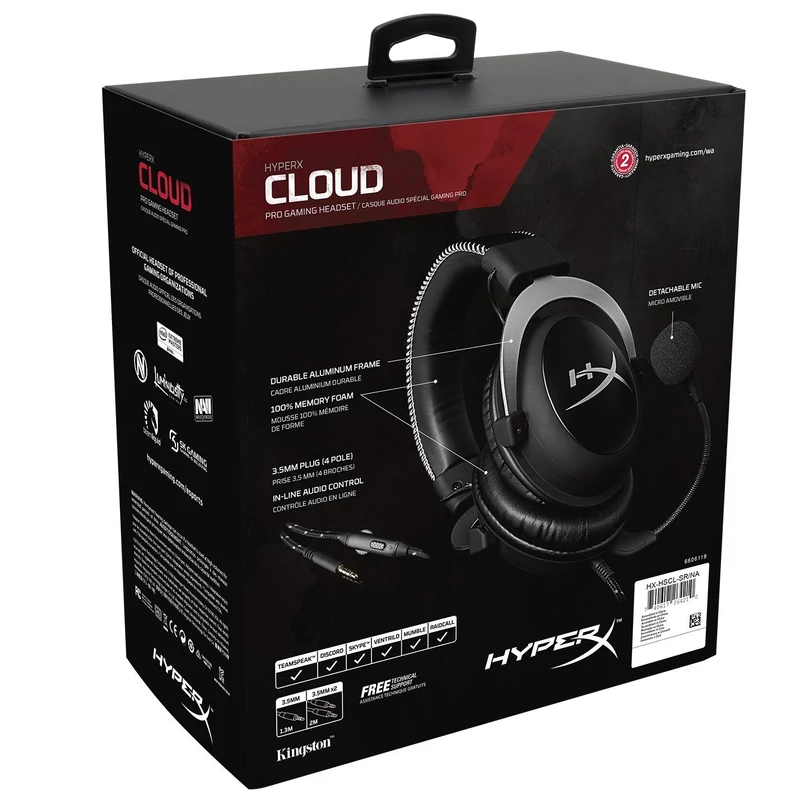 Kingston HyperX Cloud Pro Gaming Headset Silver (HX-HSCL-SR/NA) 