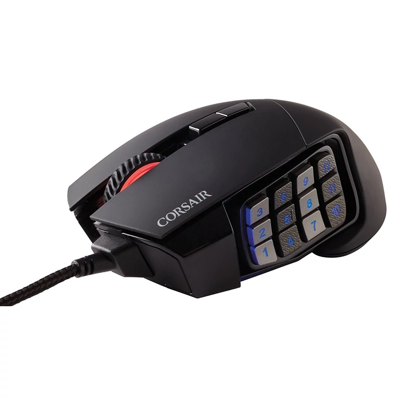 Corsair Scimitar PRO RGB MMO / MOBA Gaming optikai egér - Fekete (CH-9304111-EU)