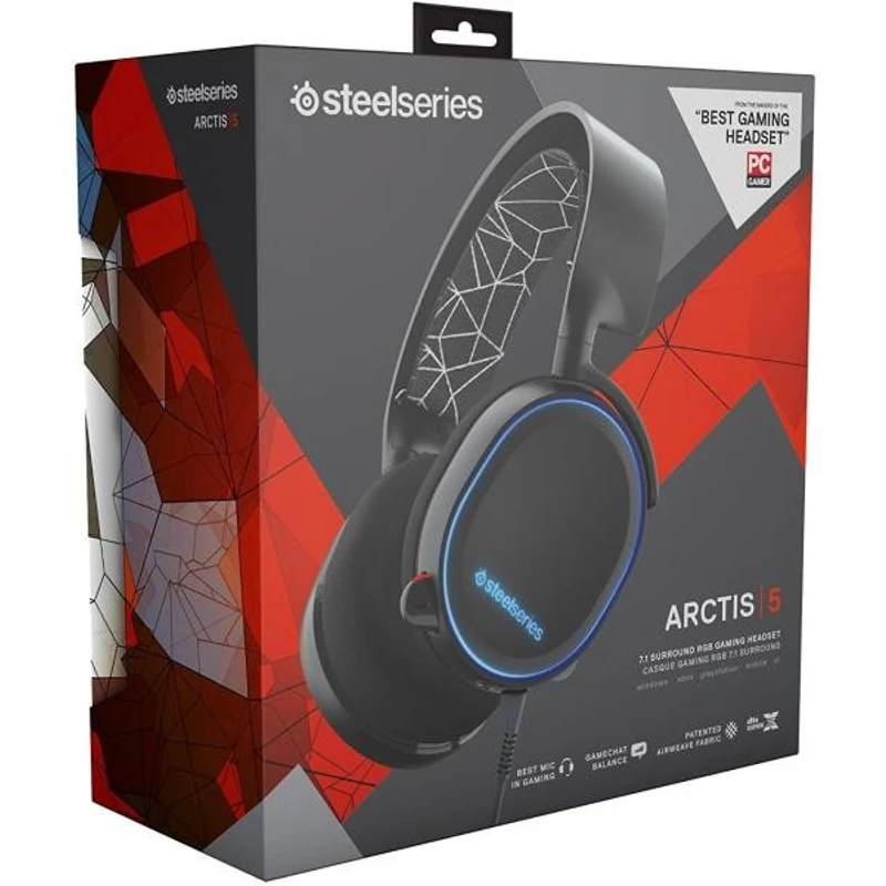 SteelSeries Arctis 5 7.1 Gaming Headset - Fekete (61463)