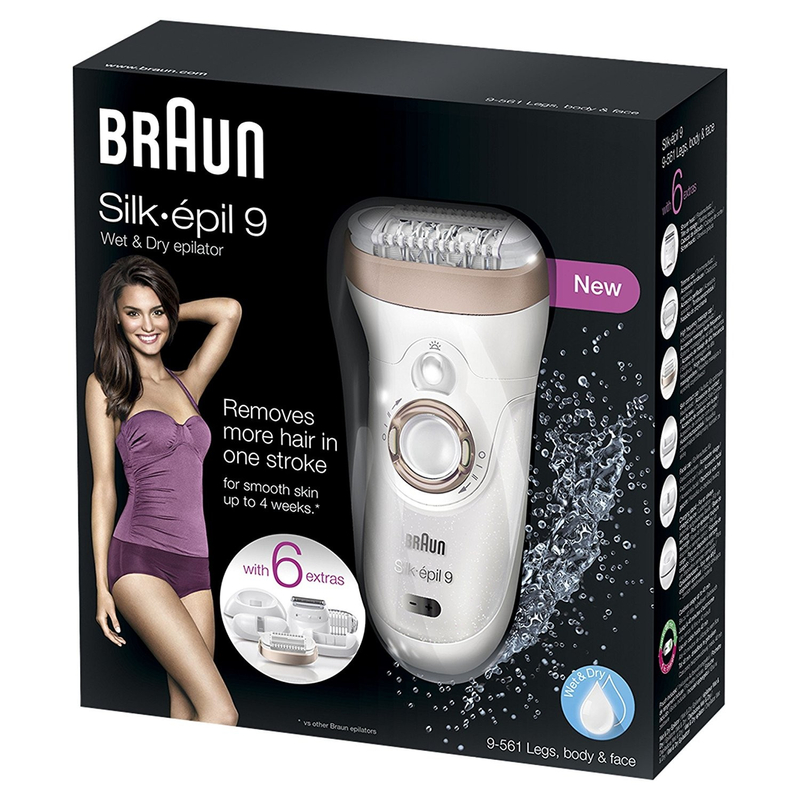 Braun Silk-épil 9 SE9561 Skin Spa WET&DRY epilátor, 6 kiegészítő - Bronz (SE9561)