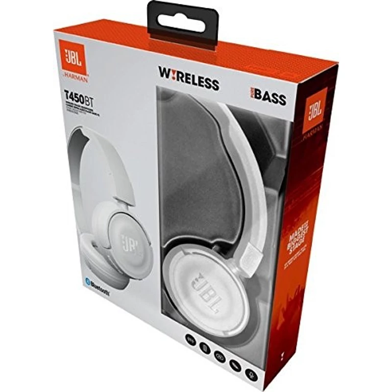 JBL T450 BT Bluetooth mikrofonos fejhallgató - Fehér