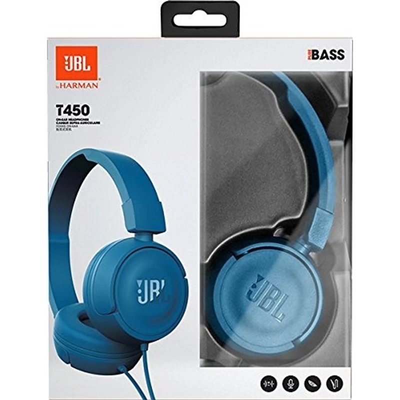 JBL T450 mikrofonos fejhallgató - Fekete