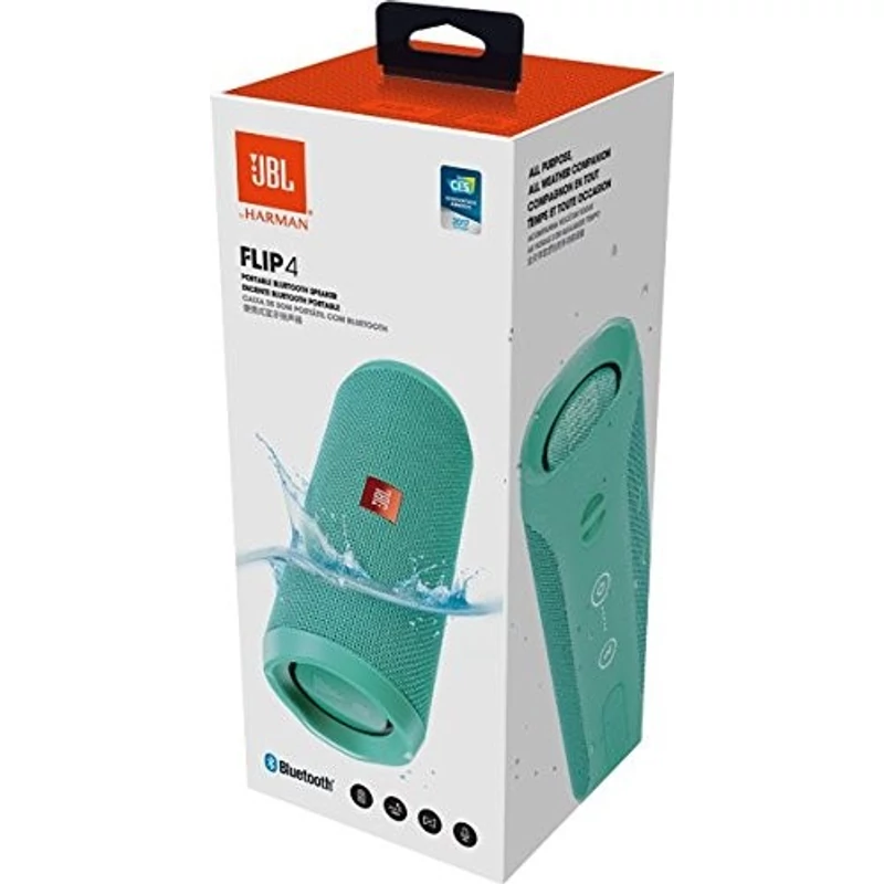 JBL FLIP 4 vízálló, hordozható bluetooth hangszóró - Türkiz kékes zöld