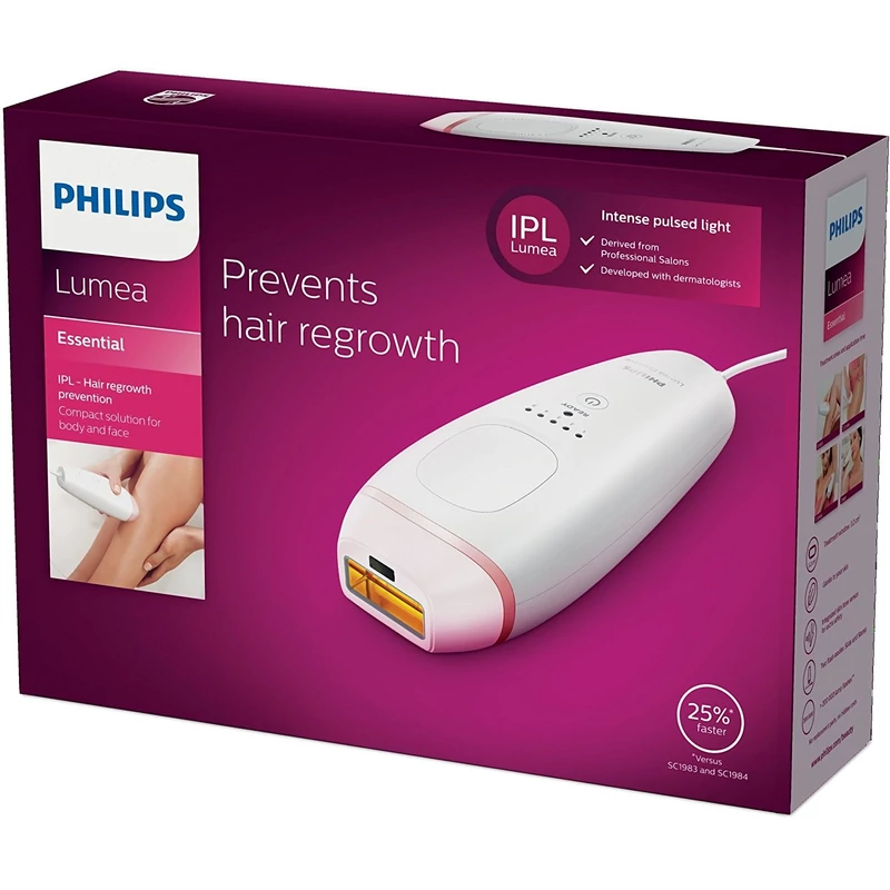 Philips Lumea Essential BRI861/00 IPL villanófényes szőrtelenítő - Rózsaszín/Fehér