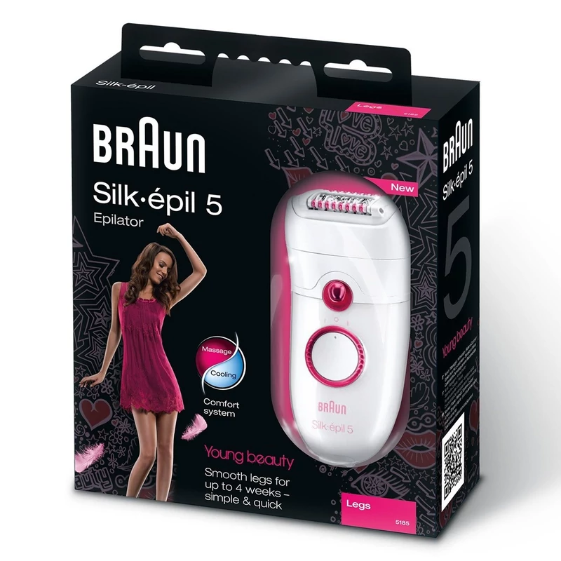 Braun Silk-épil 5 - 5185 Young Beauty láb epilátor - Fehér/Rózsaszín