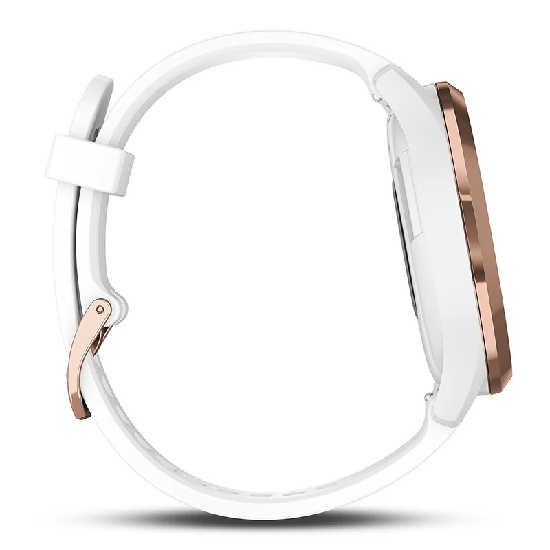 Garmin Vivomove HR Sport, S/M-es méret - Rózsa arany/Fehér (010-01850-02)