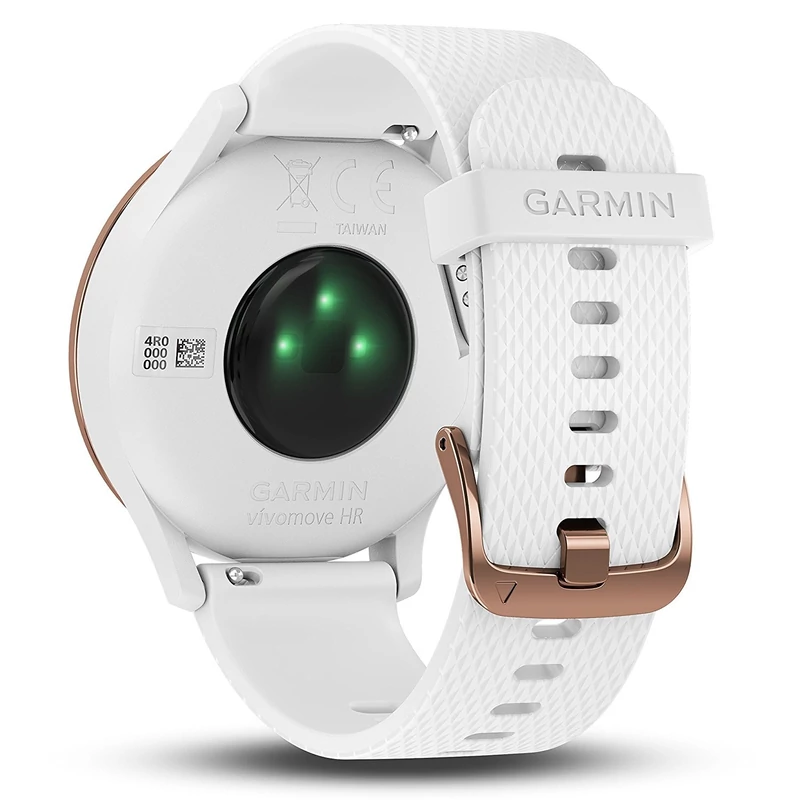 Garmin Vivomove HR Sport, S/M-es méret - Rózsa arany/Fehér (010-01850-02)