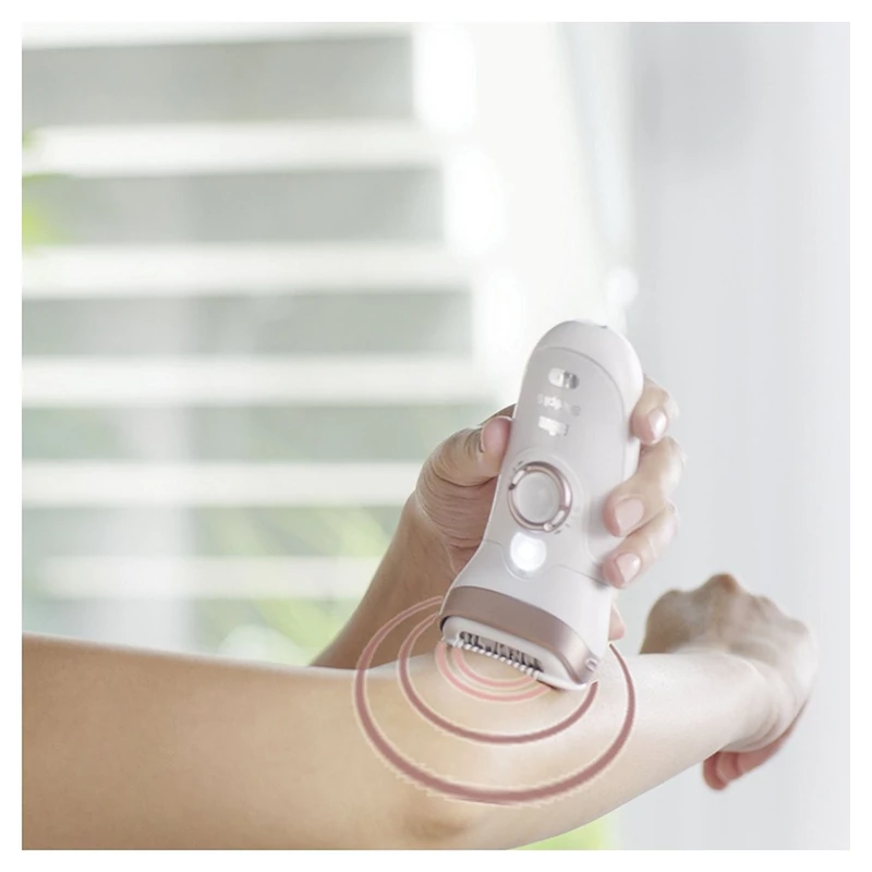 Braun Silk-épil 9 SensoSmart 9/890 epilátor + Bikini trimmer, 7 kiegészítő - Rózsa arany/Fehér (SES9890)
