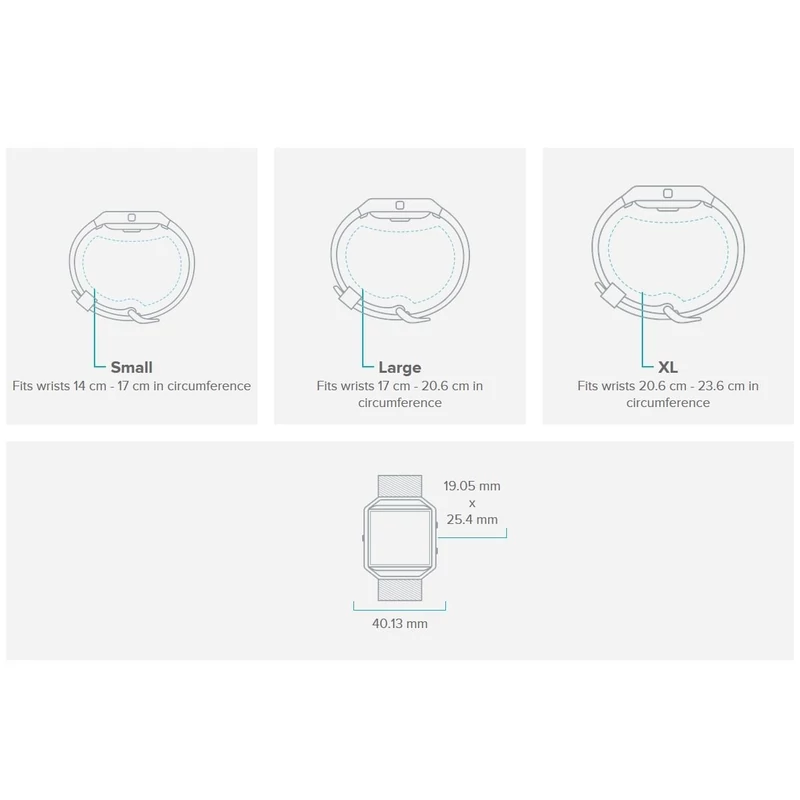 Fitbit Blaze okosóra, L-es méret - Fekete (FB502SBKL-EU)