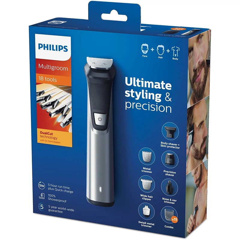 Philips MG7770/15 Series 7000 Multigroom univerzális szõrtelenítõ 18 az 1-ben arcra, hajra és testre - Ezüst/Fekete