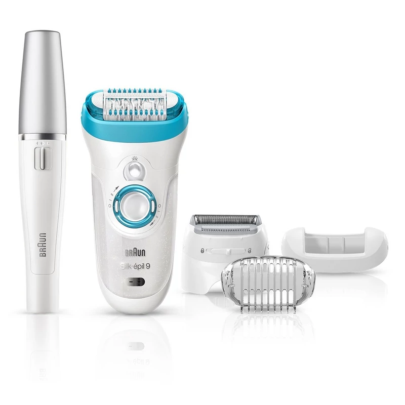 Braun Silk-épil 9 9-558 Bonus edition Wet&Dry vezeték nélküli epilátor 5 extrával + Arcepilátorral - Fehér/Türkiz (SE9558)