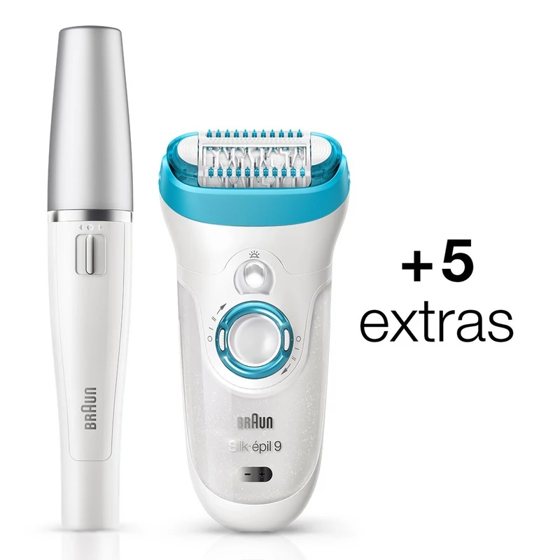 Braun Silk-épil 9 9-558 Bonus edition Wet&Dry vezeték nélküli epilátor 5 extrával + Arcepilátorral - Fehér/Türkiz (SE9558)